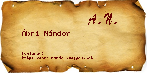 Ábri Nándor névjegykártya