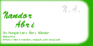 nandor abri business card